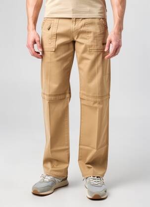 Pantalon drept țesătură poplin mărime normală bej CAMEL ACTIVE bărbat
