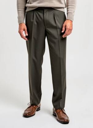 Pantalon drept țesătură melanj mărime normală verde DIGEL bărbat