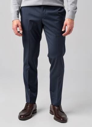 Pantalon slim talie cu cleme mărime normală albastru BENVENUTO bărbat