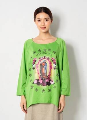 Tricou mâneci 3/4 mâneci 3/4 verde B2B BY SANDCO femeie