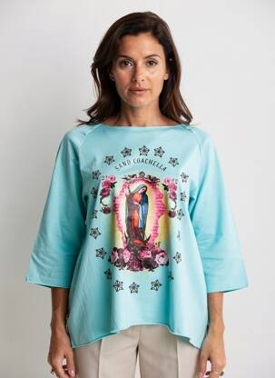 Tricou mâneci 3/4 mâneci 3/4 albastru B2B BY SANDCO femeie