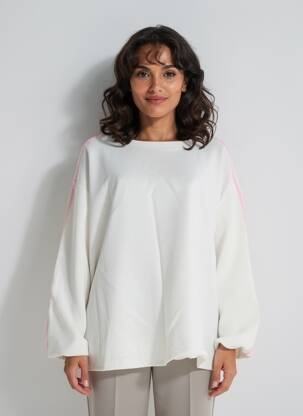 Hanorac mâneci lungi mâneci lungi alb SISSI FASHION femeie