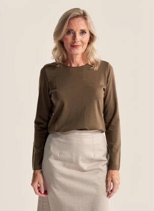 Pulover croială cambrată mâneci lungi verde MERI & ESCA femeie