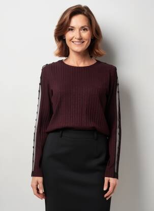 Pulover croială dreaptă mâneci lungi violet MERI & ESCA femeie