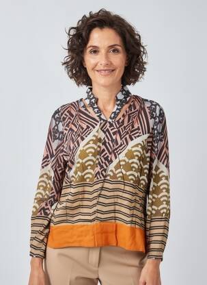 Bluză țesătură poplin mâneci lungi roz MERI & ESCA femeie