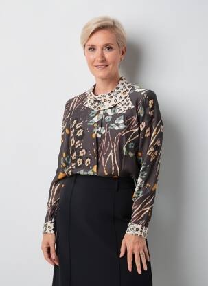 Bluză țesătură poplin mâneci lungi gri MERI & ESCA femeie