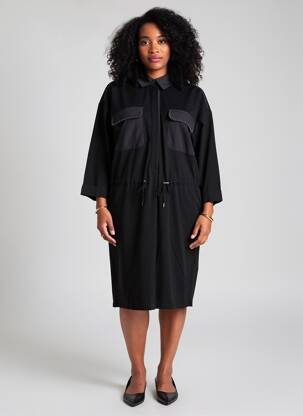 Rochie midi mâneci 3/4 mâneci 3/4 negru TUZZI femeie