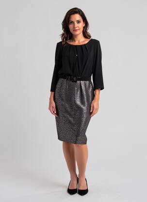 Rochie midi mâneci 3/4 mâneci 3/4 negru JOSEPH RIBKOFF femeie