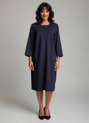 Rochie midi mâneci 3/4 mâneci 3/4 albastru STREET ONE femeie