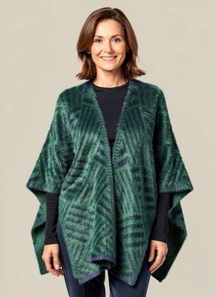 Poncho guler în v verde MARBLE femeie