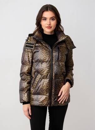 Geacă matlasată mâneci lungi cu glugă negru THE KOOPLES femeie