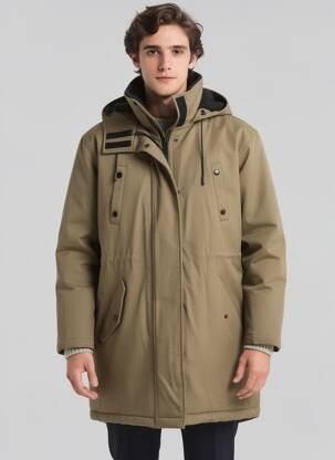 Parka croială dreaptă cu glugă verde THE KOOPLES bărbat