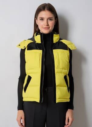Geacă matlasată buzunare cu glugă galben THE KOOPLES femeie