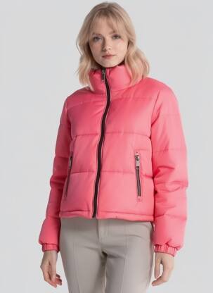 Geacă matlasată mâneci lungi fără glugă roz THE KOOPLES femeie