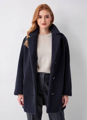 Palton lung croială dreaptă fără glugă albastru THE KOOPLES femeie