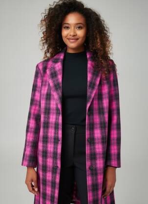Palton lung croială dreaptă fără glugă violet THE KOOPLES femeie