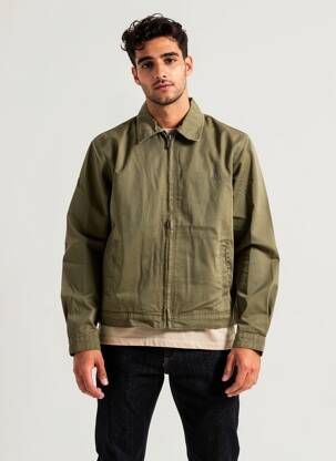 Jachete casual strânsă pe partea de jos verde GUESS bărbat
