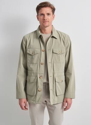 Parka mâneci lungi fără glugă verde GUESS bărbat
