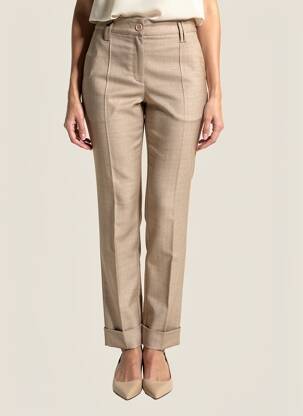 Pantalon slim talie înaltă talie înaltă bej HANA SAN femeie