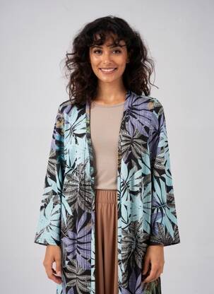Jachete kimono mâneci lungi negru AU SOLEIL DE ST TROPEZ femeie