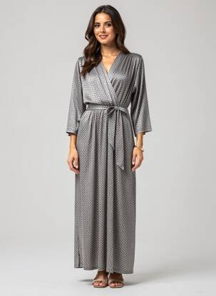 Rochie lungă mâneci lungi mâneci lungi negru AU SOLEIL DE ST TROPEZ femeie