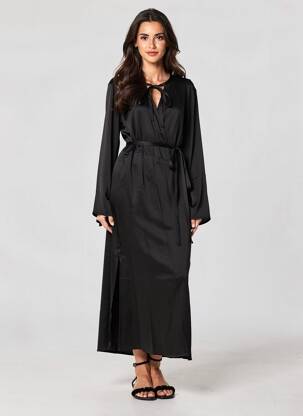Rochie lungă mâneci lungi mâneci lungi negru OTTOD'AME femeie