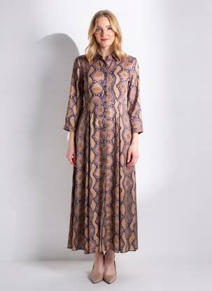 Rochie lungă mâneci lungi mâneci lungi maro PINKO femeie