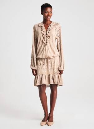 Rochie midi mâneci lungi mâneci lungi maro TI MO femeie