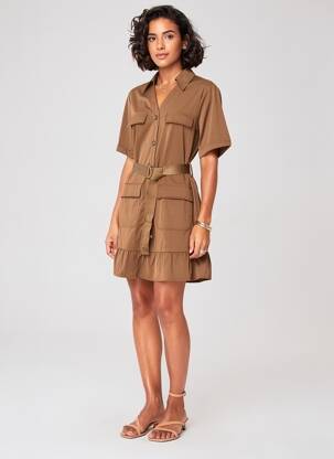 Rochie scurtă mâneci scurte mâneci scurte maro LIU JO femeie