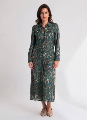 Rochie lungă mâneci lungi mâneci lungi albastru PINKO femeie