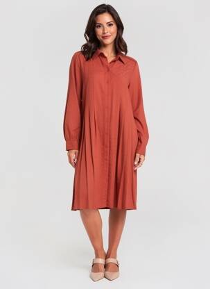 Rochie midi mâneci lungi mâneci lungi portocalie LA FEE MARABOUTEE femeie