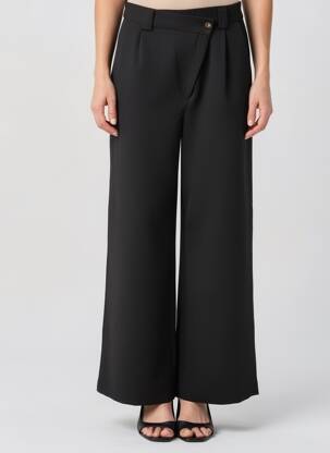 Pantalon larg închidere cu fermoar sub clapetă cu nasturi mărime normală negru CHARLIE JOE femeie