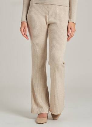 Pantalon evazat elasticitate mărime normală bej AU SOLEIL DE ST TROPEZ femeie