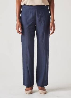 Pantalon drept țesătură poplin mărime normală albastru SCARLET ROOS femeie