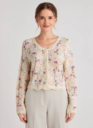 Vestă cu mâneci lungi croială cambrată bej LULU.H femeie