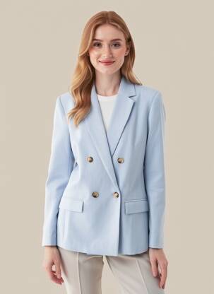 Sacou finisaj interior dublat albastru GRACE & MILA femeie