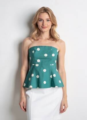 Top croială cambrată fără mâneci verde GRACE & MILA femeie