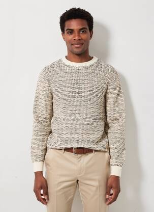 Pulover elasticitate mâneci lungi bej GUESS bărbat