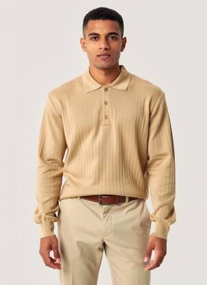 Polo mâneci lungi mâneci lungi bej GUESS BY MARCIANO bărbat
