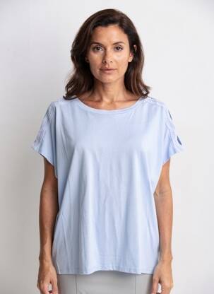 Tricou croială dreaptă mâneci scurte albastru GOA femeie