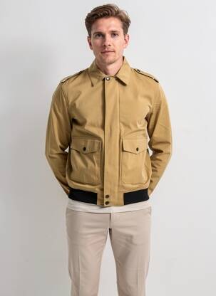 Geacă închidere cu fermoar sub clapetă cu capse bej THE KOOPLES bărbat