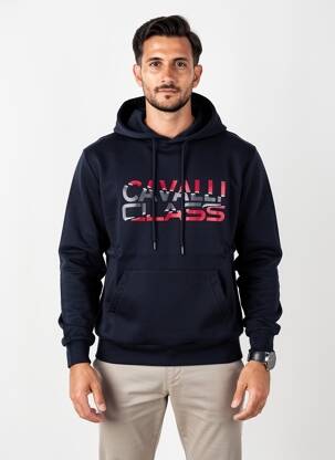 Hanorac cu glugă buzunare mâneci lungi albastru CAVALLI bărbat
