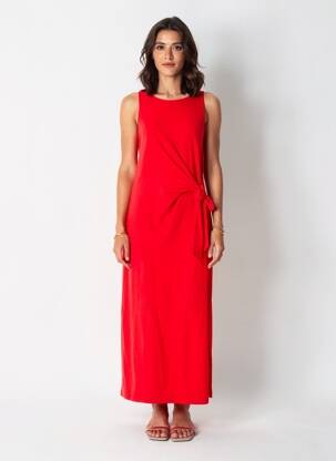 Rochie lungă fără mâneci fără mâneci roșu GRACE & MILA femeie
