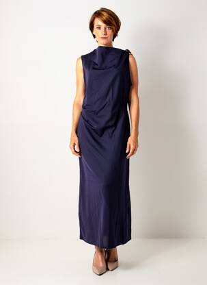 Rochie lungă fără mâneci fără mâneci albastru ANGE femeie