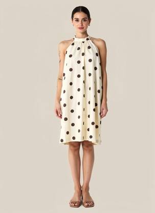 Rochie scurtă fără mâneci fără mâneci bej GRACE & MILA femeie