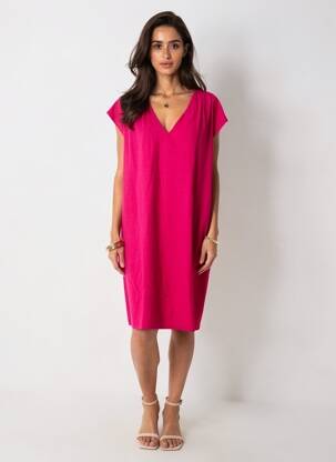 Rochie scurtă mâneci scurte mâneci scurte violet GRACE & MILA femeie