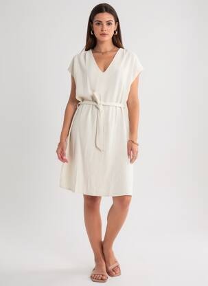 Rochie scurtă mâneci scurte mâneci scurte bej GRACE & MILA femeie