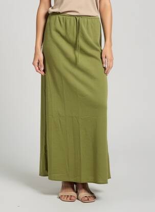 Fustă lungă croială fluidă verde GRACE & MILA femeie