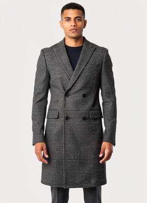 Palton lung croială dreaptă fără glugă gri THE KOOPLES bărbat