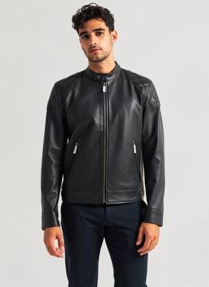 Geacă din piele buzunare negru THE KOOPLES bărbat